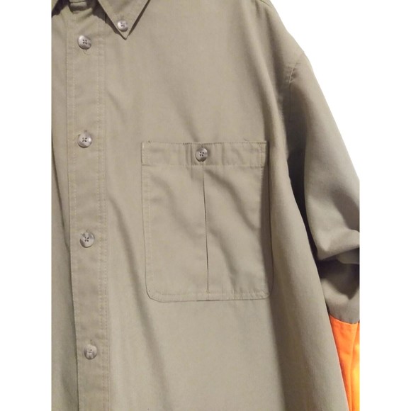 Gamehide Upland Field Men's Shooter Khaki Orange Long Sleeve Button-Down Shirt L - Picture 3 of 13